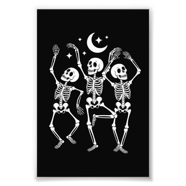 Foto Esqueleto Bailarín Feliz Halloween Otoño Cráneo  (Frente)