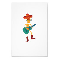 Esqueleto Festivo Tocando Guitarra
