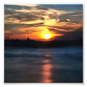 Foto Esquina de Estambul contra la bella puesta de sol