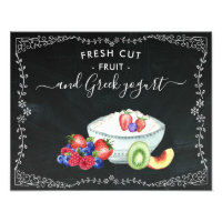 Estación de Fruta y Yogurt Rótulo Chalkboard