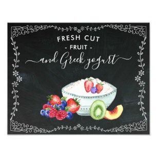 Foto Estación de Fruta y Yogurt Rótulo Chalkboard