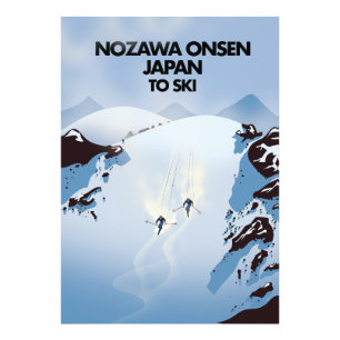 Foto Estampa de esquí de Nozawa Onsen Japón.