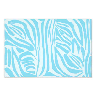 Foto Estampado de cebra azul y blanco en negrita