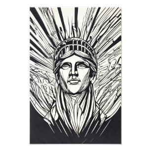 Foto Estatua de la Libertad Arte de Línea Moderna