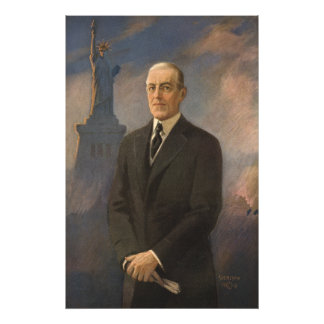 Foto Estatua de la Libertad y Presidente Woodrow Wilson