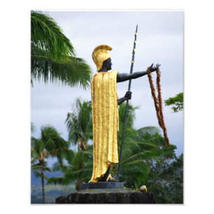 Foto Estatua del rey hawaiano Kamehameha, vista lateral