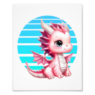 Foto Este diseño presenta un lindo dragón rosa con una 