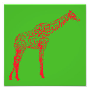 Foto Esténcil de Giraffe Rojo