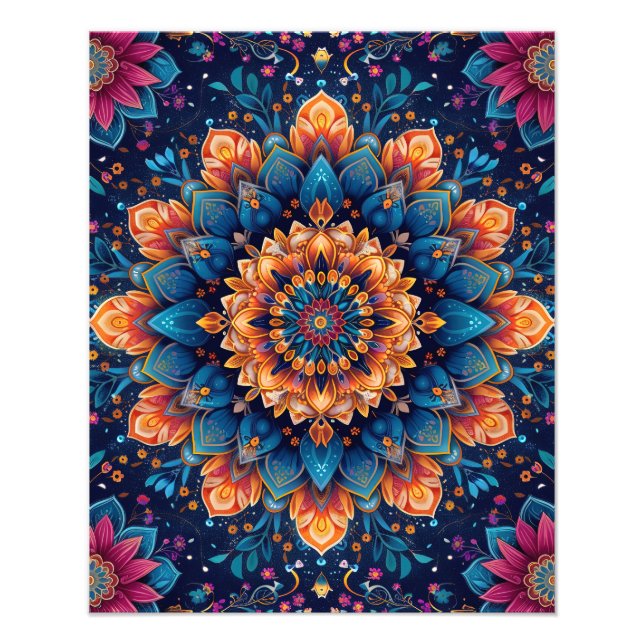 Foto Estilo de arte digital de flor de mandala-23907 (Frente)