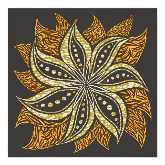 Foto Estilo de Batik Floral Resumen Africano (Frente)