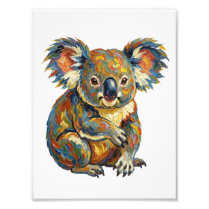 Foto Estilo de pintura al óleo vibrante Koala impasto c