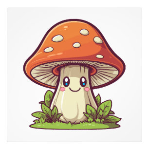 Foto Estilo kawaii lindo, recolección de hongos
