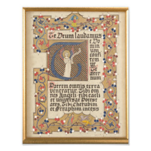 Foto Estilo medieval del himno latino caligrafía ilumin