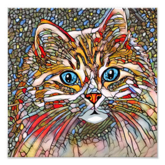 Foto Estilo mosaico multicolor Cat 699 arte digital