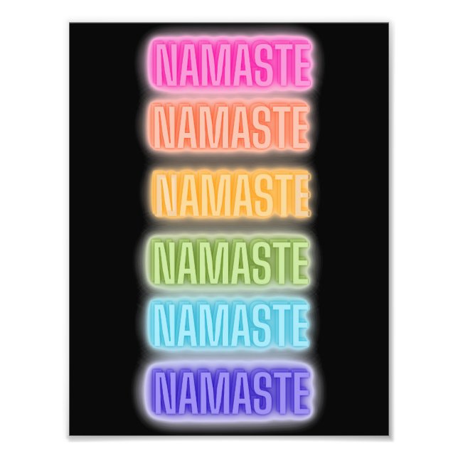 Foto Estilo Neon Rótulo Namaste Repetir la impresión ar (Frente)