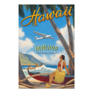 Foto Estilo vintage chica hula viaje hawaiano Honolulu