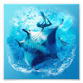 Foto Estingria marina y buceador