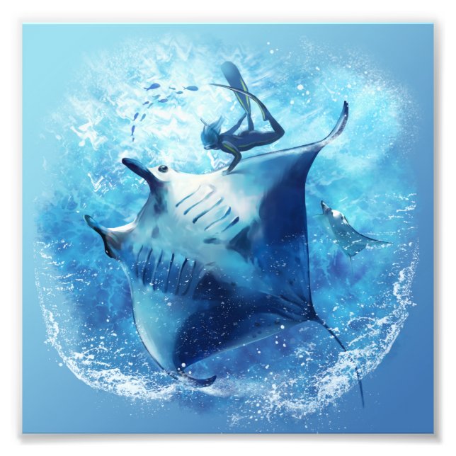 Foto Estingria marina y buceador (Frente)