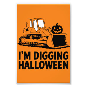 Foto Estoy Cavando Halloween Cara de Calabaza Tractor N