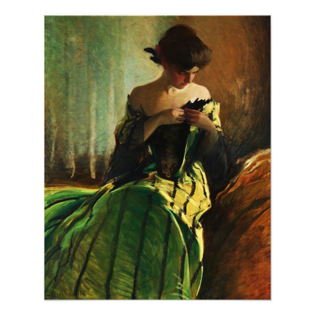 Foto Estudio en negro y verde por John White Alexander (Frente)