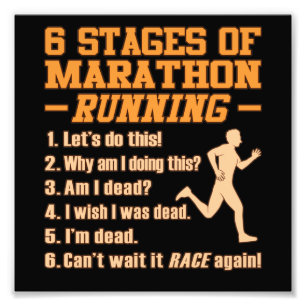 Foto Etapas De Maratón Corriendo Gráfico Sarcástico 