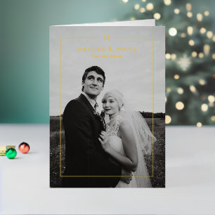Foto eterna de Navidades recién casados