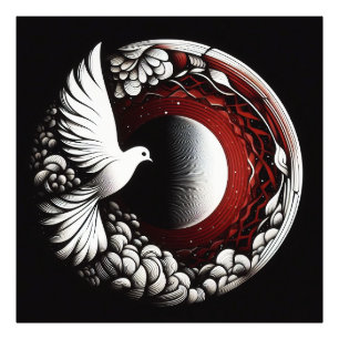 Foto Ethereal Dove Planet - Tinta Noir y Mandala roja