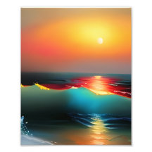 Ethereal Ocean and Sunset AI Art