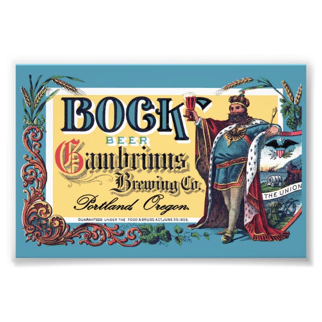 Foto Etiqueta de cerveza Gambrinus_Bock (Frente)