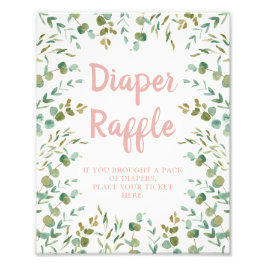 Foto Eucalyptus deja el Rótulo Diaper Raffle