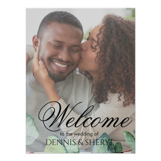 Foto Eucalyptus Elegante Personalizado Boda Botánico (Frente)