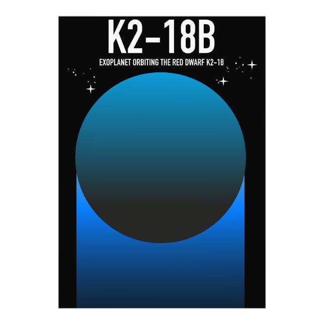 Foto exoplaneta K2-18b  (Frente)