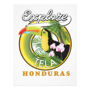Foto Explorar el logo de viaje de Tela Honduras