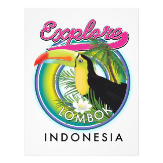 Foto Explorar el logotipo de viaje de Lombok Indonesia