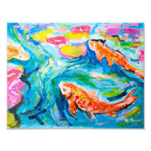 Foto Expresionista Estanque de Peces Koi Vibrantes