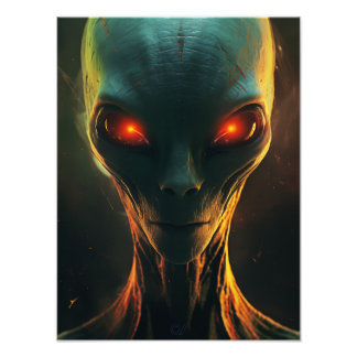 Foto Extraterrestre con ojos rojos brillantes
