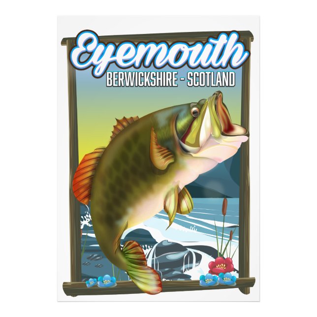 Foto Eyemouth Berwickshire poster de pesca de Escocia. (Frente)