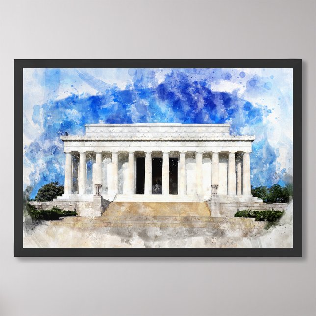Foto Fachada del Lincoln Memorial en acuarela (Subido por el creador)