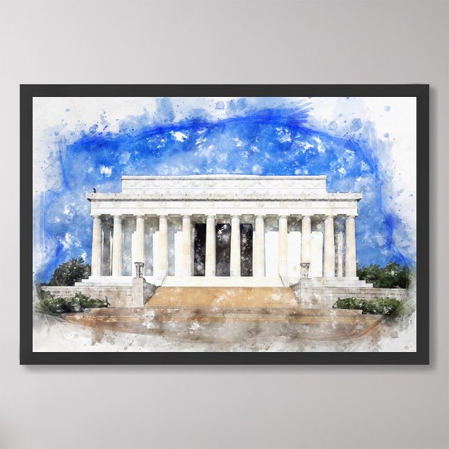 Foto Fachada del Lincoln Memorial en acuarela (Subido por el creador)