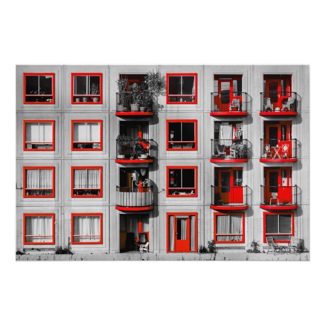 Foto Fachada Roja Zuidoost Balcony Building Photography (Frente)
