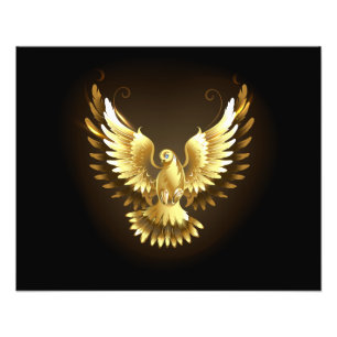 Foto Falsa paloma de paz del Relieve metalizado dorado 