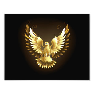 Foto Falsa paloma de paz del Relieve metalizado dorado 