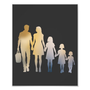 Foto Familia ama la vida feliz Ilustracion Silhouette A