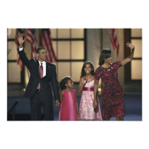 Foto familia de Barak Obama agita en la última noche de