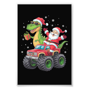 Foto Familia de Navidad Combinando Santa Camión Dinosau