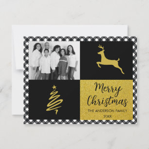 Foto Familiar de Navidad con Cuadro Escocés Negro