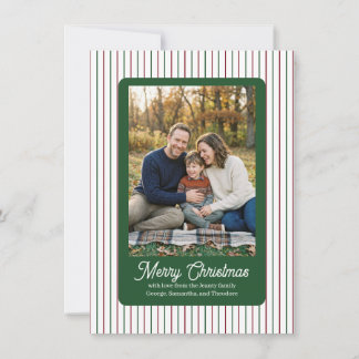 Foto familiar de Navidad con raya verde