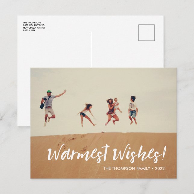 Foto Familiar de Navidad con tema de Playa con los (Anverso / Reverso)