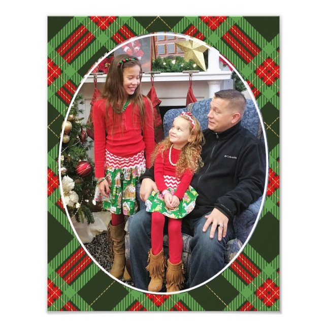 Foto familiar de navidades 11 x 14 Plaid (Frente)