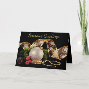 Foto familiar de oro, tarjeta de Navidades de vaca